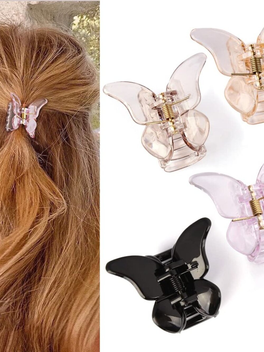 Hair Clip, Butterfly Cute Hair Claw Clips 1.9" for Thin Hair, 4 Count